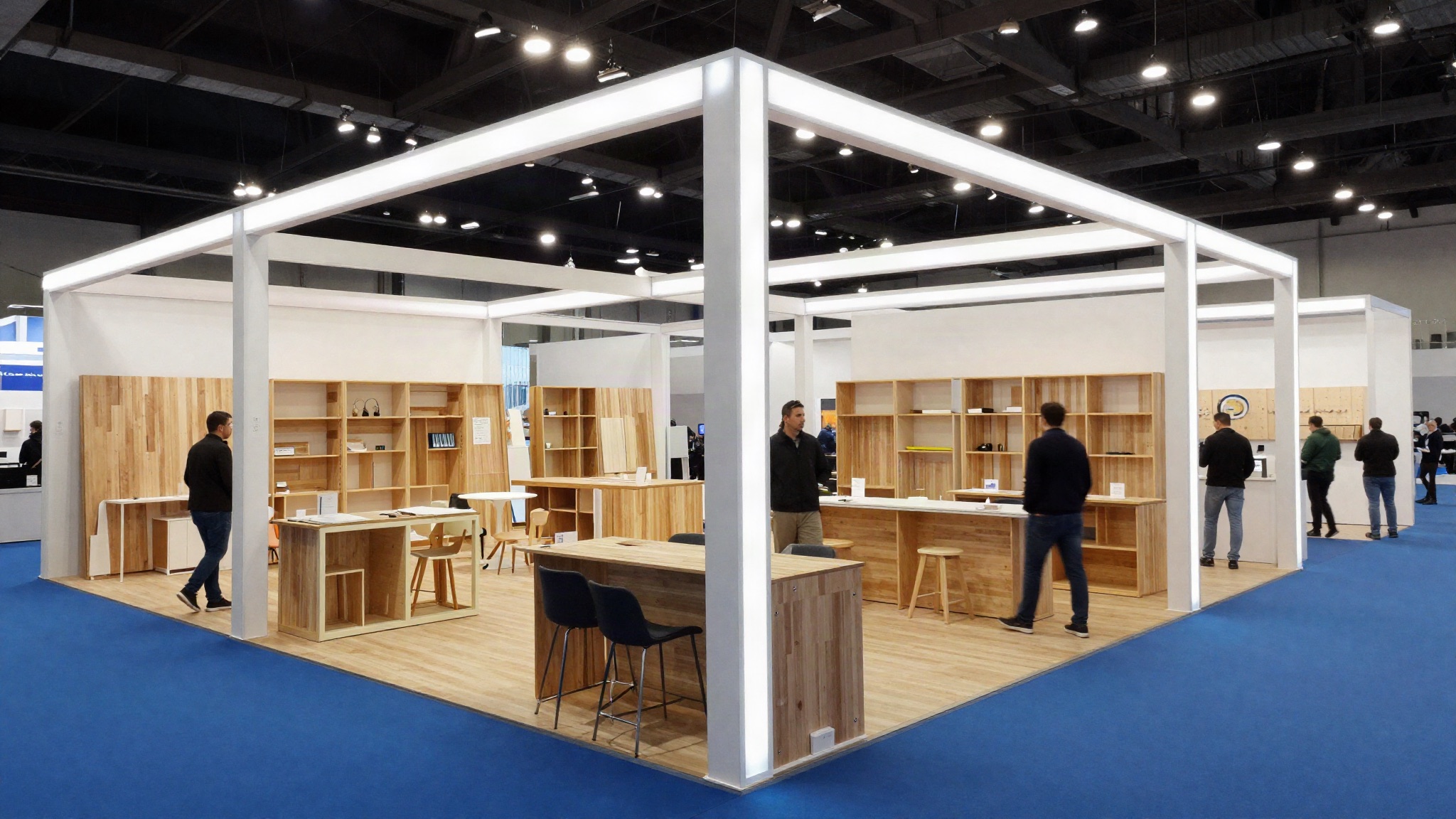 Videostill van een beursstand op een vakbeurs voor interieurbouw